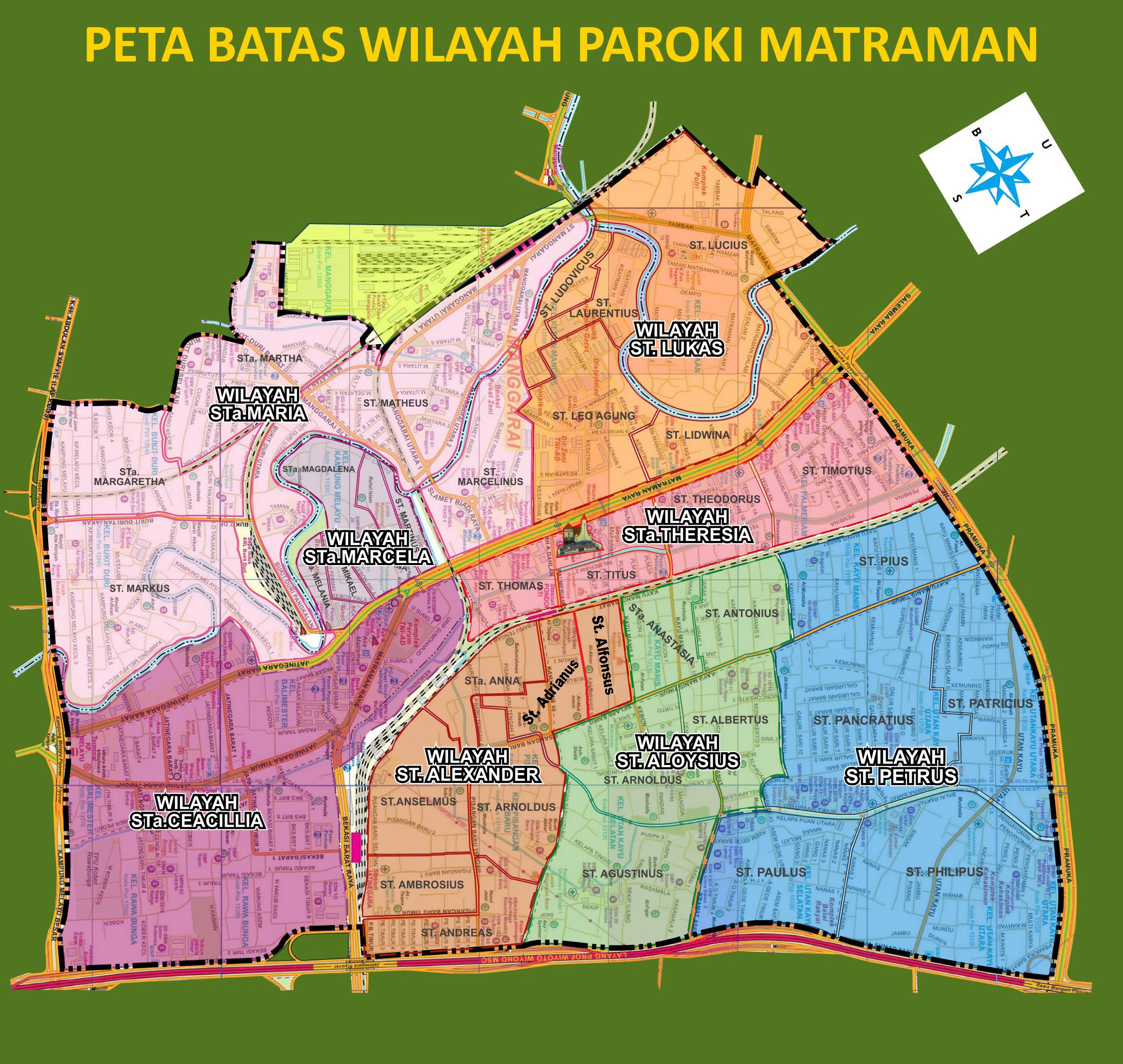 Peta Paroki Santo Yoseph Matraman